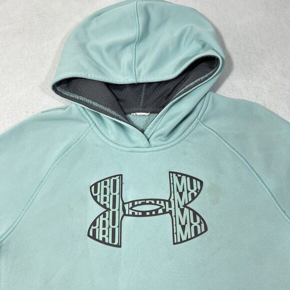 Under Armour ColdGear Storm Women's Small Loose Fit Fleece Lined Blue Hoodie - Picture 2 of 12